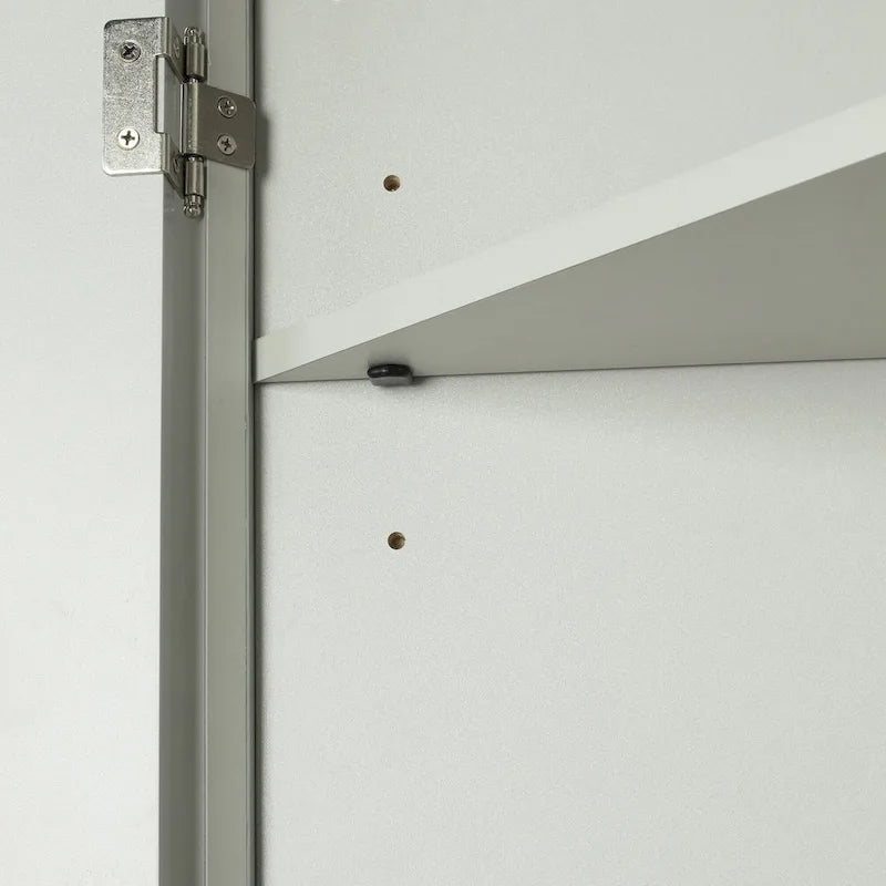 32 Wood 2-door Bathroom Corner Cabinet with Adjustable Shelves