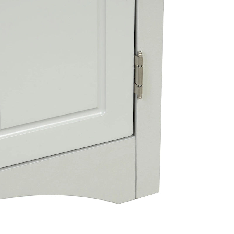 32 Wood 2-door Bathroom Corner Cabinet with Adjustable Shelves
