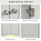 32 Wood 2-door Bathroom Corner Cabinet with Adjustable Shelves