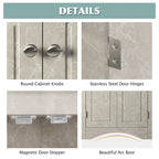 32 Wood 2-door Bathroom Corner Cabinet with Adjustable Shelves