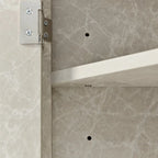 32 Wood 2-door Bathroom Corner Cabinet with Adjustable Shelves