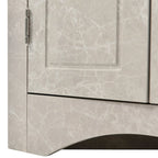 32 Wood 2-door Bathroom Corner Cabinet with Adjustable Shelves