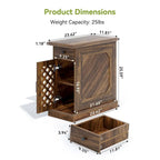 25.59 Tall End Table, Nightstand with Drawer for Bedroom, Rustic Oak - 23.62 L x 11.81 W x 25.59 H